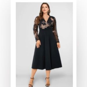 New with tags. Holiday Dress. Black with gold sequins.